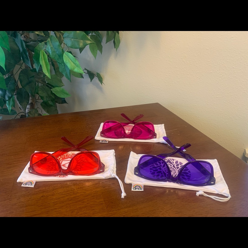 Rainbow OPTX Translucent style glasses. 
3 pairs total, $30 EA or all 3 for $80